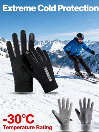 1 paire de gants isolés pour l'extérieur, gants de sport, de cyclisme, de ski avec écran tactile, gants chauds pour hommes et femmes