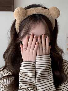 Bộ 3 chiếc/1 chiếc Băng đô tai gấu bông hoạt hình màu đen/trắng/nâu cà phê, chất lượng cao, rộng 18cm/7.08in, kiểu dáng đơn giản, thanh lịch, dễ thương như công chúa, phù hợp cho phụ nữ sử dụng hàng ngày, trang điểm, đi làm, du lịch, đi học, dự tiệc, nghỉ lễ, làm quà tặng, phụ kiện tóc, băng đô cài tóc. - Nhiều màu - Xem 2