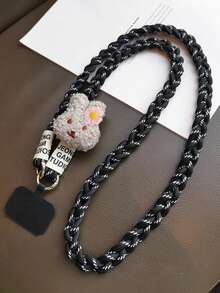 Chrysanthemum Rabbit Braided Lanyard, Fashionable, Lightweight, Durable For Outdoor, Hiking Compatible With Android And Most Smartphone,Gifts For Mother, Family, Friends, Birthday, Holiday Phone Chain - Multicolor - View 5