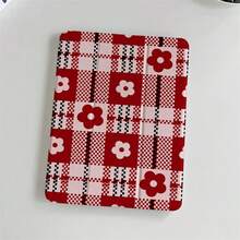 Korean Flower Plaid 2024 11 Inch Air5/4 10. 9 10/5/6//8/9 9th 3 10. 2/10. 5'' 6/5/4 Cases. Accessories. Merry & Happy New Year 2026 Aesthetic Festive Red Floral Print Shockproof Tablet With Pencil Slot Stand Function Scratch-Resistant Protective Cover - Black - View 8