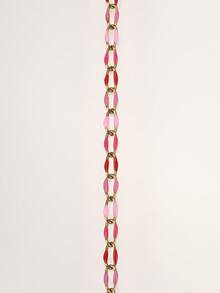 1m Cadena de joyería de acero inoxidable esmaltada, cadena con forma de labios esmaltada por ambos lados, cadena ovalada esmaltada, para hacer joyería, decoración de zapatos, bolsos y ropa - Multicolor - Ver 15