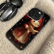 Funda de Teléfono Negra con Patrón de Muñeco de Nieve de Navidad Leyendo un Libro para Modelos de  y  Adecuada para Todas las Estaciones Opción de Regalo Ideal - Plateado - Ver 5