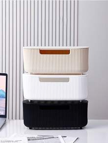 1pc Cable Management Box, Power Strip Organizer, Desktop Wire Organizer, Charging Cable Holder, Plastic Multi-Function Desktop Storage Box - Multicolor - View 2