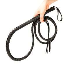 Western Farm Western Cowboy Whip - Black Leather Bullwhip, Halloween Party Supplies, Christmas And New Year Gifts Equestrian Leather Crop/Whip Practice
