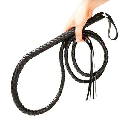 Western Farm Western Cowboy Whip - Black Leather Bullwhip, Halloween Party Supplies, Christmas And New Year Gifts Equestrian Leather Crop/Whip Practice