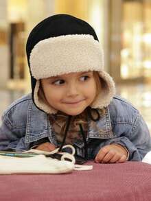 1PC Toddler Kids Solid Thermal Lined Ear Flaps Warm Trapper Hat Sporty Outdoor Winter - 1PC - View 10