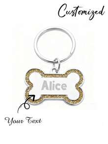 1 pieza Colgante de Placas de Identificación Personalizadas para Perros, Colgante de Identificación Personalizado para Gatos, Perros, Cachorros y Mascotas, Etiqueta de Collar Colgante, Accesorios para Mascotas, Colgante con Hueso y Brillo, Regalo Perfecto para la Decoración Navideña de tu Mascota, Elegante, Contratado, Lindo, Adorable, de Moda, Colorido y Único