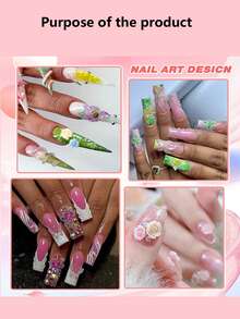 8000颗/24格盒装，3D玫瑰花蕾+珍珠水钻+彩色蝴蝶，美甲饰品，美甲水钻套装，DIY美甲、发饰、杯子、手机壳、包包及其他装饰品 - 西瓜粉 - 查看 5