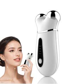 Um novo tipo de massageador facial e de pescoço, um dispositivo de beleza facial 3D com quatro modos, um dispositivo de cuidados com a pele e beleza para uso doméstico, uma ferramenta de cuidados para o rosto, pescoço e linha da mandíbula, um instrumento de beleza adequado para uso doméstico e viagens, e um presente perfeito para parentes e amigos.