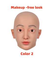 Cute Girl Cosplay Silicone Full Head Mask With Realistic Skin Texture, See-Through Vision And Audio Function, Suitable For Costume, Christmas, Halloween, Home Use, Private Party And Masquerade Ball, Unisex - Multicolor - View 6
