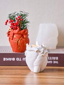 1 قالب سيليكون ثلاثي الأبعاد على شكل قلب لصنع مزهرية، قالب DIY إبداعي لمزهرية على شكل قلب، حامل أقلام، قالب من الجبس لترتيب الزهور والديكور المنزلي