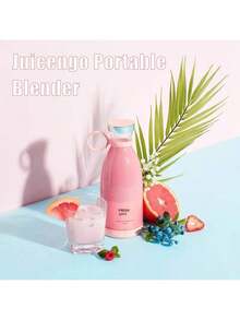 Portable Blender,Fashion Portable Blender For Shakes And Smoothies 11.8 Oz,USB Fast Charging Mini Mixer Bottle,Take It For Traveling, Outdoor, Gym, Office, Cars, Gift - Pink - View 3