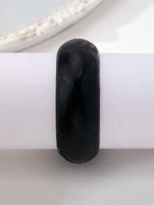 1pc Fashionable Burnished Floral Pattern Shiny Bracelet, Suitable For Women's Daily Wear - Black - View 3