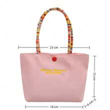 时尚小巧可爱包包 女士单肩包 手提包 刺绣帆布托特包 便携实用通勤女迷你手机包