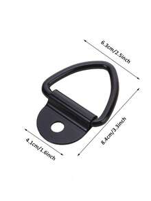 Black V-Shaped D-Ring Metal Hook, Cargo Tie Anchor