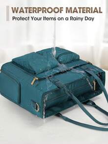 All-In-One Teacher Tote Bag With Insulated Lunch Compartment & 15.6 Inch Laptop Sleeve, Lightweight Nurse Work Bag For Women, Multi-Pocket Organizer For Work & Commute - Màu xanh lá cây đậm - Xem 8