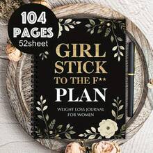 1pc Women's Black & Gold Floral Print Spiral-Bound Weight Loss Note Book, Motivational & Functional Style Weight Loss Journal With Trackers & Planners For Fitness Goal Setting, Daily Diet & Exercise Logging - Nhiều màu - Xem 3