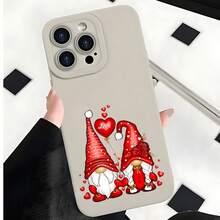2026 nueva funda de teléfono mate, diseño de pareja de gnomos de amor para  14 Pro Max,  13,  12,  Galaxy S23, S22, S21, protector de teléfono, regalo romántico y lindo para parejas, presente del Día de San Valentín - Negro - Ver 3