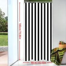 1件装农舍风花卉印花浴帘 - 绿白条纹花卉图案，高品质涤纶浴室帘，无需钻孔挂钩，可机洗，适合乡村风格浴室装饰，优雅浴帘 - 黑與白 - 查看 7