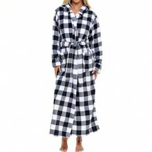 Womens Robe, Long Plush Bathrobe With Hood, Hooded Robes For Women Plus Size Bath Robe,31371247 - 黑色 - 查看 1