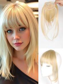 طقم باروكة اصطناعية مع غرة، بديل شعر للنساء، يغطي الشعر الأبيض، ناعم وطبيعي، باروكة متدرجة ناعمة للجبهة، بطراز كرتوني حلو وبارد، مشابك شعر، دبابيس شعر، مشابك شعر