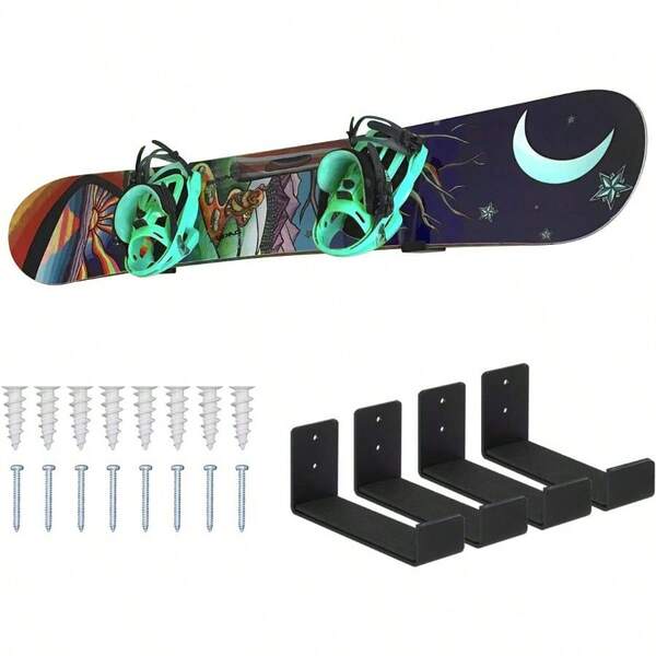 Mind And Action Solid Aluminum Snowboard RackSki Wall Mount Display Home And Garage Snowboard Storage