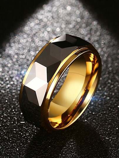 1枚8毫米宽极简主义钨钢戒指，休闲、经典、简约、个性化、独特——送给女友、妈妈、家人、朋友、爸爸的理想礼物