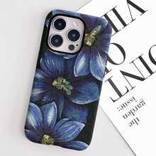 Funda de Teléfono Vintage de Moda con Flor Azul para iPhone 17 17 Pro 16 Pro Max 15P 13 11 12 XS 8 Plus 7 Funda Brillante 2 en 1 - Colores mixtos - Ver 4