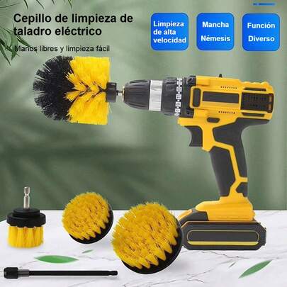ELECTRIC POLISHERS,pulidora,politriz automotiva,pulidor,ELECTRIC POLISHERS,pulidora inalambrica,Set de 4 Cepillos de Limpieza y Pulido para Taladro Eléctrico, Multitamaño para Hogar y Automóvil