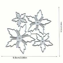 1件装花瓣切割模具 - DIY剪贴簿和卡片制作模板，剪刀，花卉系列