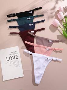 FINETOO 7件可调节基本款时尚性感丁字裤