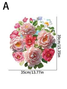 1pc Bright Flower Decorative Sticker PVC Sticker Removable Self-Adhesive Easy-Tear Sticker Home Decor To Brighten Your Life Holiday Decorations Birthday Graduation Gift - Multicolor - View 3