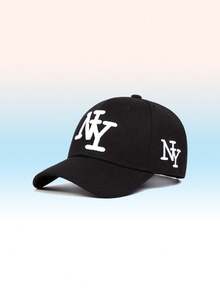 1顶男女通用哥特式纽约字母刺绣嘻哈棒球帽 - 可调节设计，适合嘻哈、街头服饰、徒步旅行、远足、旅游和户外活动 - B - 查看 19