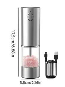 2pcs/Set Electric Salt And Pepper Grinder Set, USB Rechargeable With Warm LED Light, Adjustable Coarseness, Large Capacity Automatic Salt And Pepper Mill For Kitchen, Dining Room, Outdoor Use - Multicolor - View 13