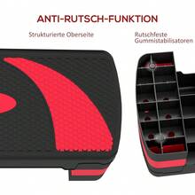 HOMCOM Height Adjustable Aerobic Step Platform With 3 Levels (10/15/20) Indoor And Outdoor Fitness Trainer, Load Capacity Up To 150 Kg, Red (On Site) - 1 - View 2