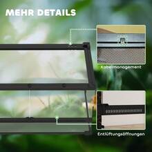 PawHut Glass Terrarium For Reptiles, Raised Floor, Waterproof, Button Lock - 1 - 查看 2