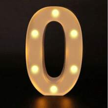 26 Letter LED Lights Luminous Number 0-9Lamp Wedding Birthday Christmas Decoration Decoration Night Light Party Bedroom 16CM Height (Without Battery) - White - View 16
