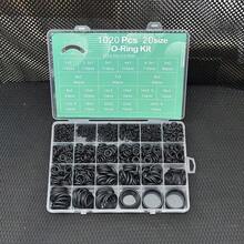 1020件組 丁腈橡膠O型環套組，65A硬度，圓形截面，合成橡膠墊圈組合，20種尺寸，適用於高壓清洗機和氣體密封元件 - 彩色 - 查看 6