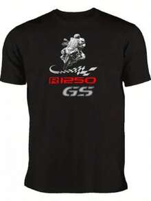 R1200 GS T-Shirt für Motorrad-Fans, Herren, Damen, Kurzarm Baumwoll-T-Shirts, Streetwear Y2K T-Shirts, Unisex Kleidung, Sommer Oberteile - Schwarz - Übersicht 6