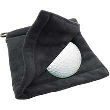 Paño de limpieza para golf con clip, paño portátil absorbente de sudor, paño multifuncional para el cuidado del equipo deportivo, microfibra, tejido duradero, accesorio de golf negro - Negro - Ver 3