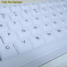水晶键帽套装，OEM高度PC材质键帽，白玉主题半透明设计，适配MX轴和6.25U空格键，适用于游戏和办公机械键盘，仅含键帽（不含键盘），机械键盘DIY配件