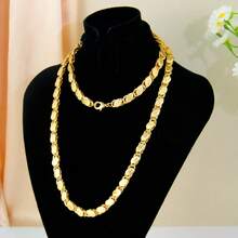 奢华阿拉伯婚礼长项链 50/80/100厘米 24K镀金 迪拜穆斯林女性新娘订婚派对时尚珠宝 - Long Necklace - 查看 8