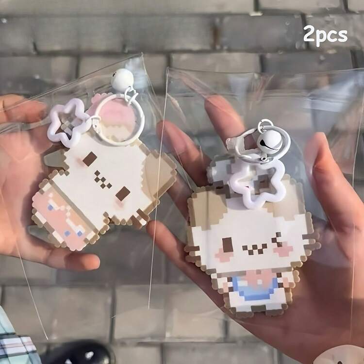 Mặt dây chuyền hình mèo pixel dễ thương, thích hợp để trang trí phòng, ba lô, móc khóa, phụ kiện túi xách, trang trí nhà cửa. Thiết kế đáng yêu, vẻ duyên dáng tinh nghịch, trang trí nhẹ nhàng, bền bỉ, mặt dây chuyền phẳng, dành cho người sưu tầm, người yêu thích sự dễ thương. - Nhiều màu - Xem 1