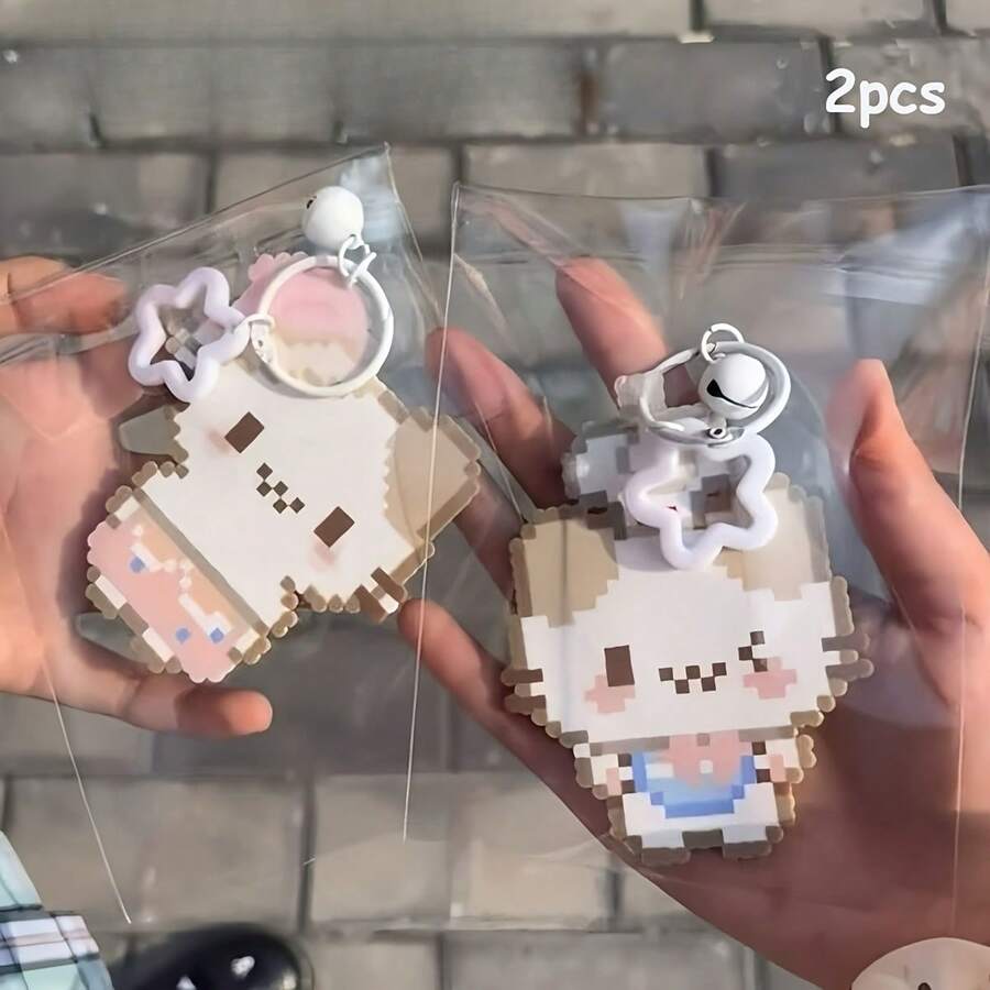 Mặt dây chuyền hình mèo pixel dễ thương, thích hợp để trang trí phòng, ba lô, móc khóa, phụ kiện túi xách, trang trí nhà cửa. Thiết kế đáng yêu, vẻ duyên dáng tinh nghịch, trang trí nhẹ nhàng, bền bỉ, mặt dây chuyền phẳng, dành cho người sưu tầm, người yêu thích sự dễ thương. - Nhiều màu - Xem 1