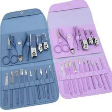 Professional Manicure Kit 16 Pieces - Cuticle Nipper And Nail Clipper In Stainless Steel - Black - View 10