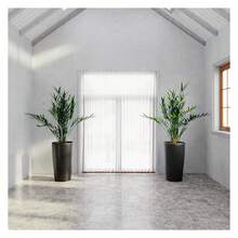 Of 2 Round Tall Planters 22 Inch, Large Planter For Indoor Outdoor Plants, Modern Flower Pot Containers Large Decorative Tree Planter, Black - 黑色 - 查看 2
