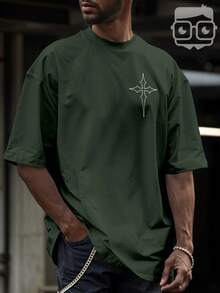 Oversized Gym Cross Streetwear Gothic Urban Style T-Shirt 3258 NERD VEST - 軍綠色 - 查看 7