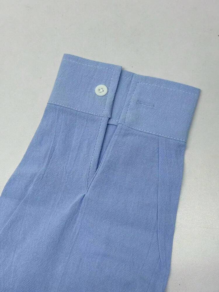 Camisa de lino de manga larga con cuello mao para hombres, primavera/verano, con bolsillo delantero con botones y diseño de mangas enrollables, holgada y transpirable, estilosa, adecuada para la playa, vacaciones y uso diario casual. Consejos de talla: disponible en tallas XS-XXXL, el ajuste europeo y americano tiende a ser holgado, se recomienda bajar de talla para un aspecto talla grande ceñido; las telas de colores talla grande claros son ligeramente transparentes, elija según sus necesidades de estilo. - Celeste - Añade 7