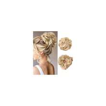 Messy Bun Hair Piece Hair Bun Wavy Curly Scrunchies Chignon Ponytail Hair Extensions Fake Hair Bun Extensions Synthetic Tousled Updo Hairpieces For Women(Blond Mix),BlondMix - BlondMix - 查看 1