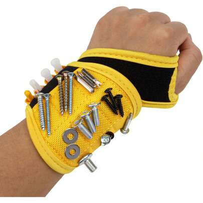 EstiloPulsera MagnéTica Con Imanes Superfuertes Para Tornillos, Clavos Y Brocas. DiseñO úNico De Soporte De MuñEca Regalo De Gadget PráCtico Y Fresco Para Padres, Novios, Manitas, Electricistas, ContratistasVersióN Mejorada